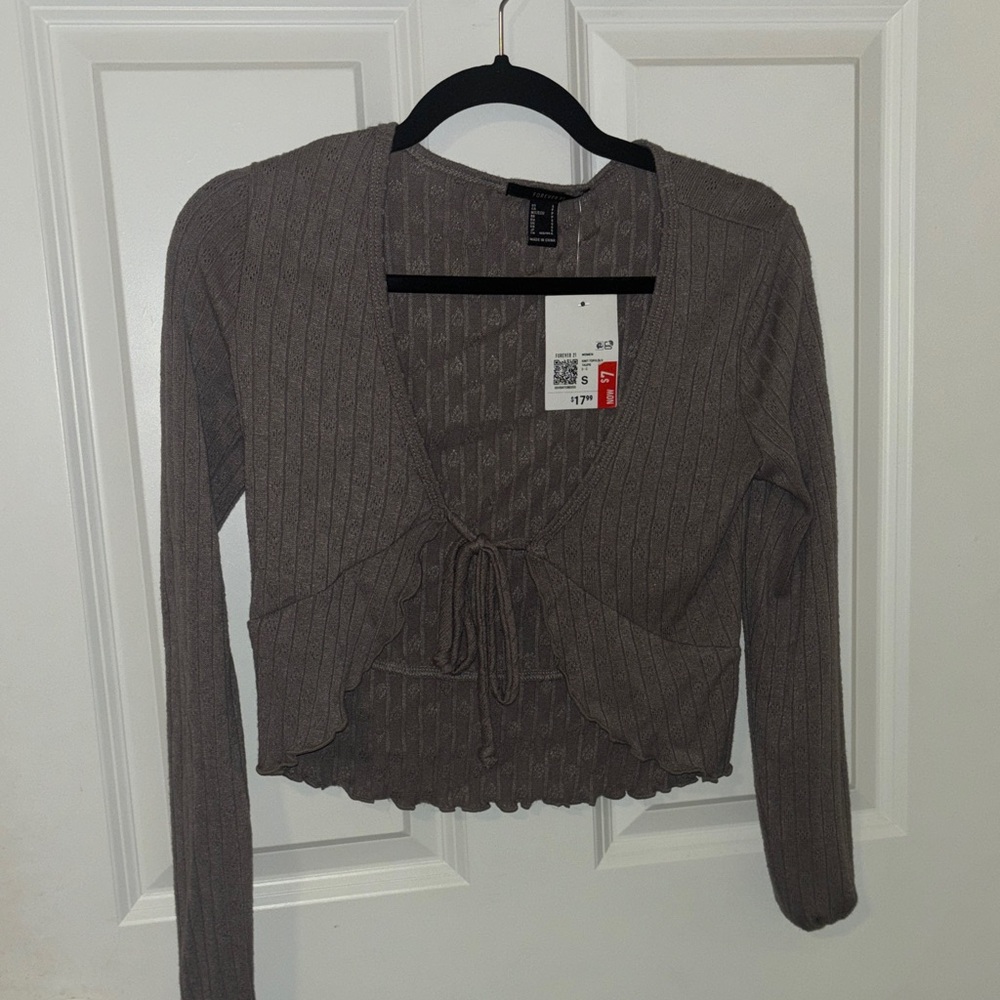 Forever 21 Taupe Ribbed Crop Top